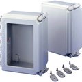 Pentair Equipment Protection Hoffman A14128CHQRFGW Type 4 Enclosure W/Hinged Window Cover, 14" x 12" x 8", Fiberglass A14128CHQRFGW